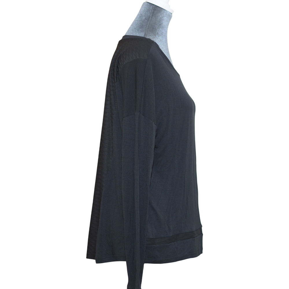 Mondetta Black Sun Tee Mesh Panel Active Top Long Sleeve Size M - Picture 5 of 13